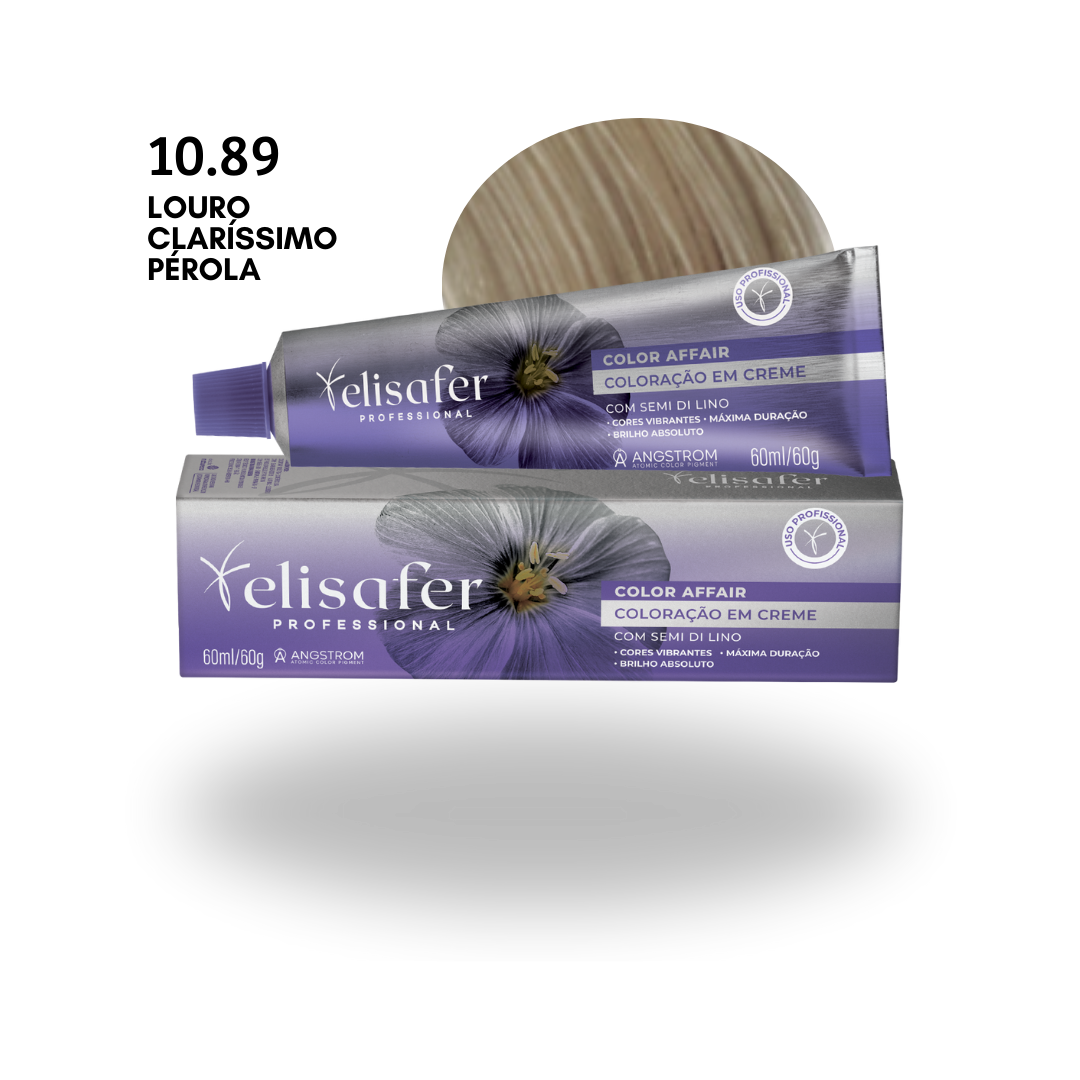 Elisafer Color Affair 10.89 Louro Claríssimo Perola Permanente 60g