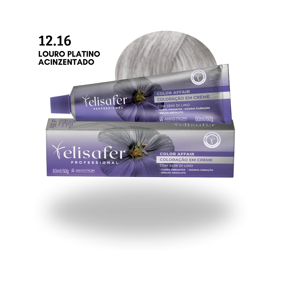 Elisafer Color Affair 12.16 Louro Platino Acinzentado 60g