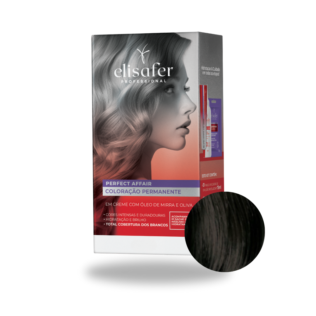 Elisafer Coloração em Creme 3.0 Castanho Escuro 155g