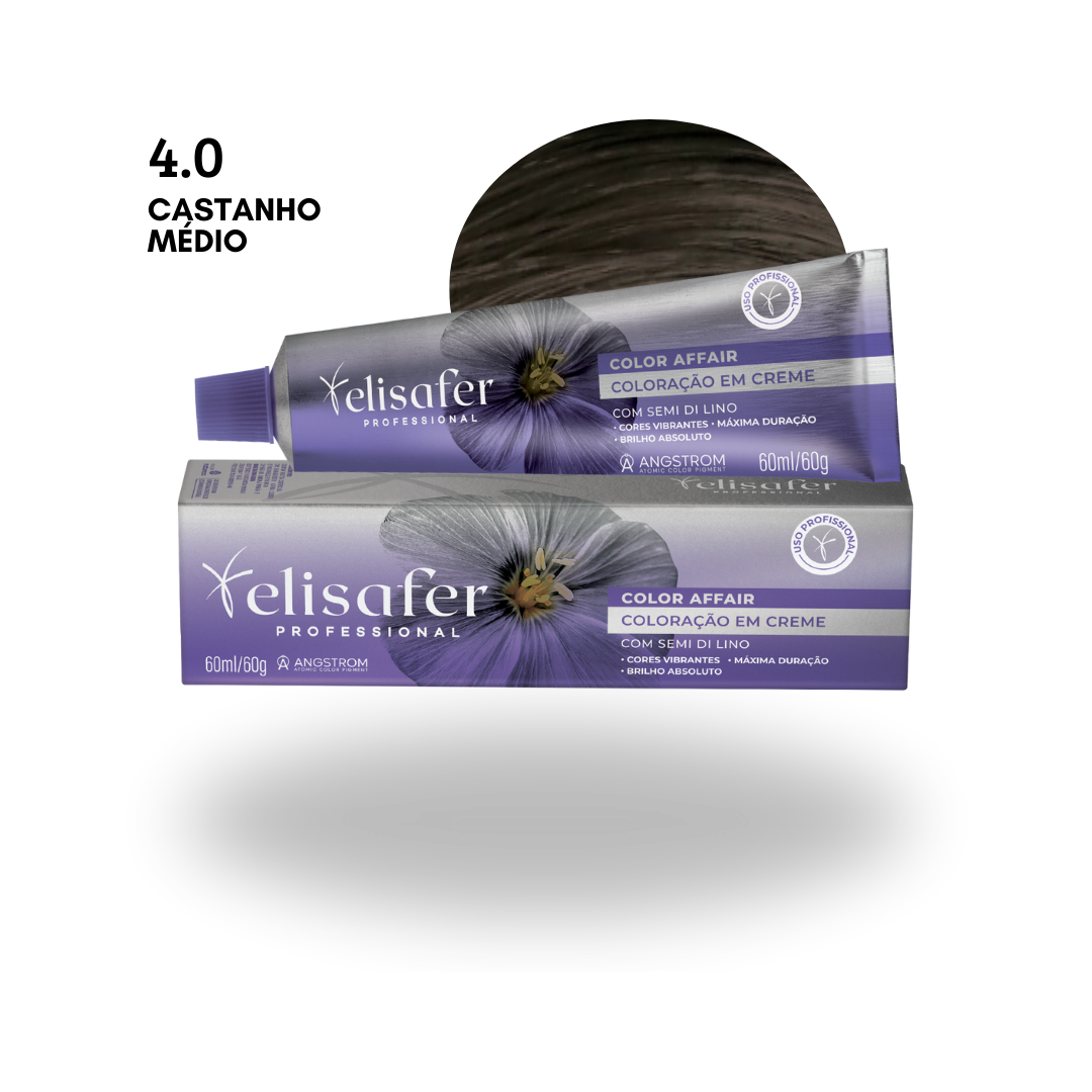 Elisafer Color Affair 4.0 Castanho Médio Permanente 60g