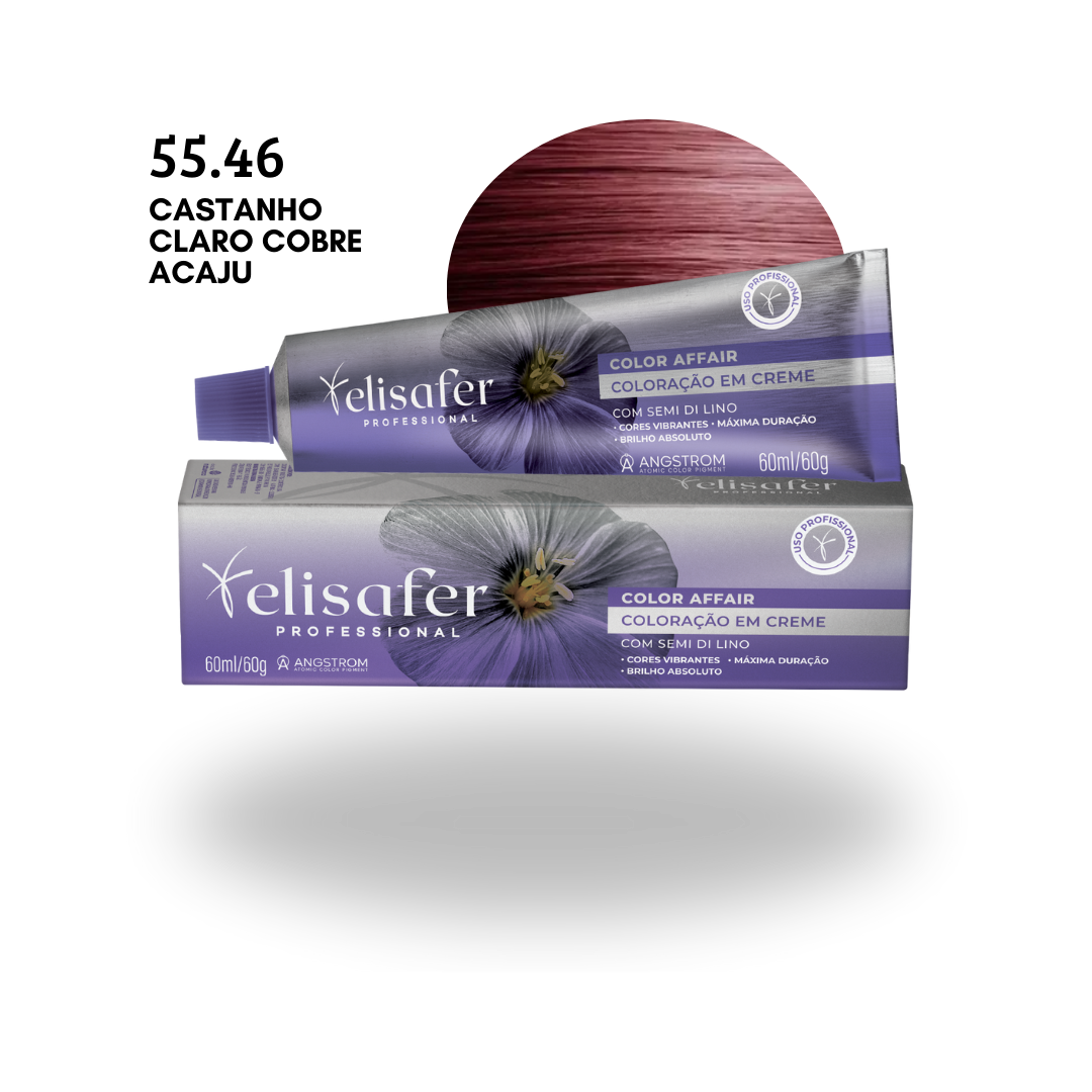 Elisafer Color Affair 55.46 Castanho Claro Cobre Acaju 60g