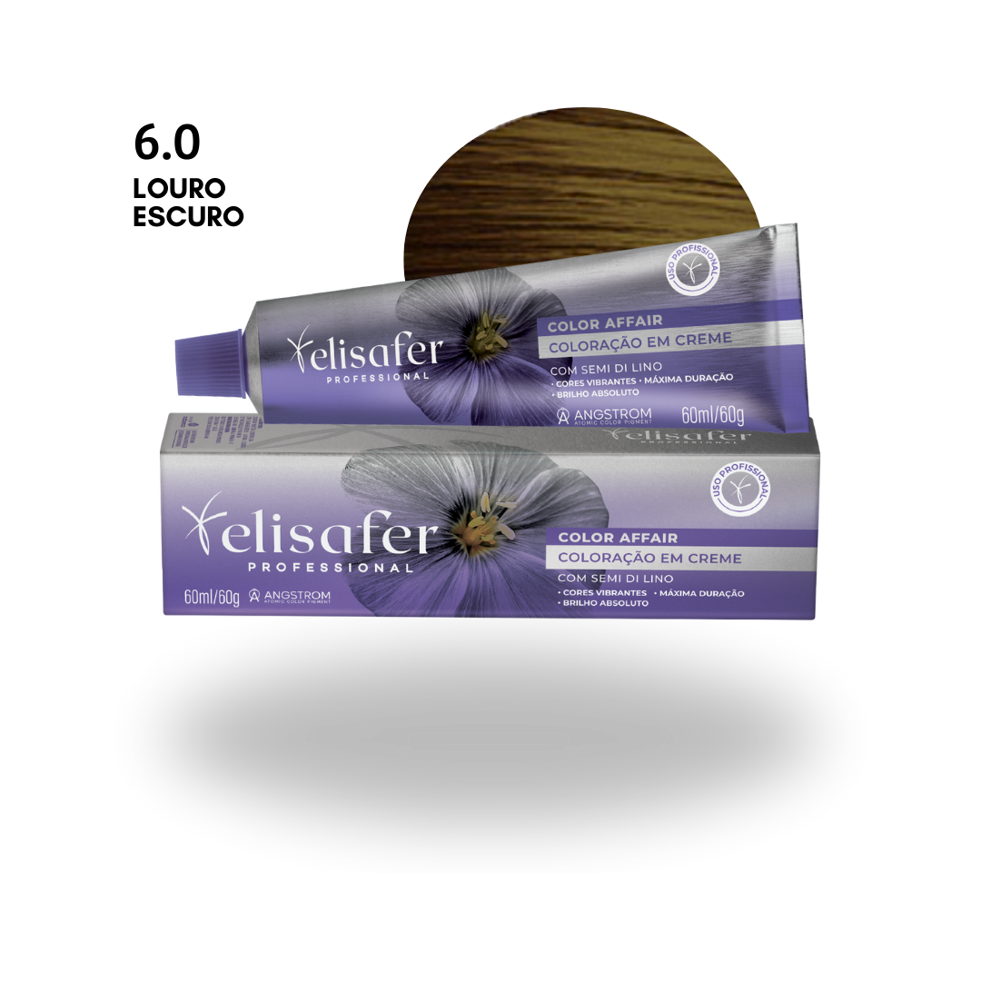 Elisafer Color Affair 6.0 Louro Escuro Permanente 60g