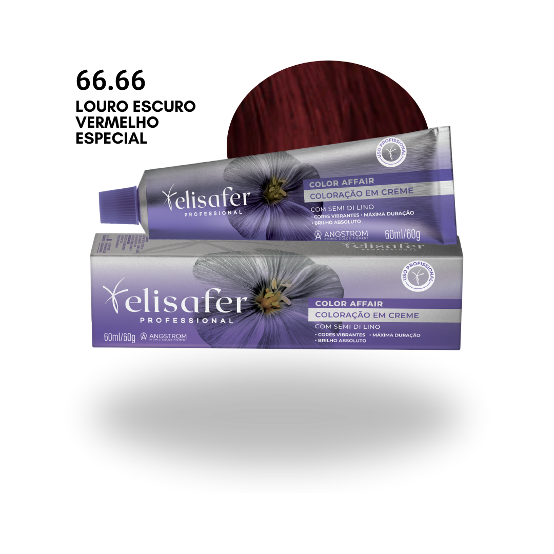 Elisafer Color Affair 66.66 Louro Escuro Vermelho Especial 60g
