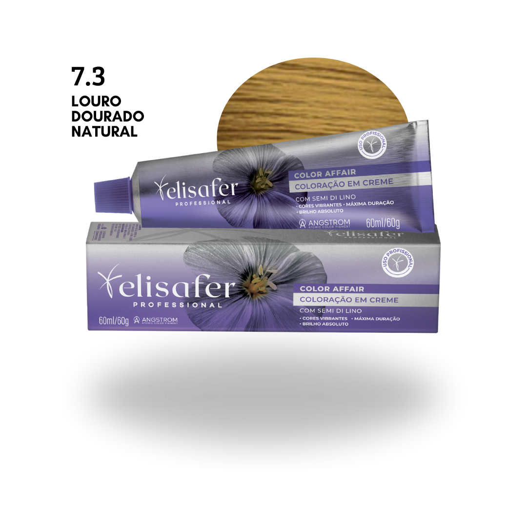 Elisafer Color Affair 7.3 Louro Dourado Natural Permanente 60g