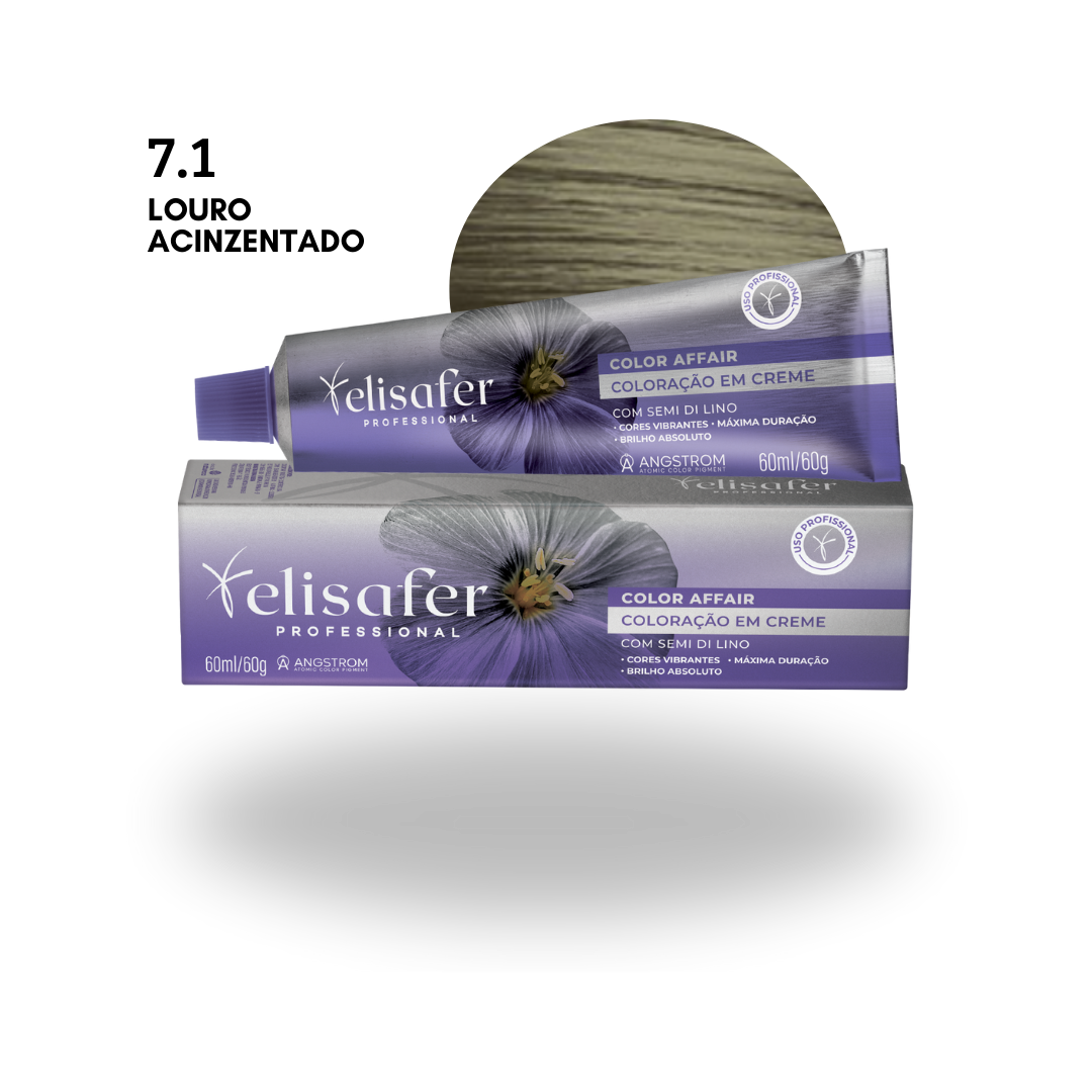 Elisafer Color Affair 7.1 Louro Acinzentado Permanente 60g