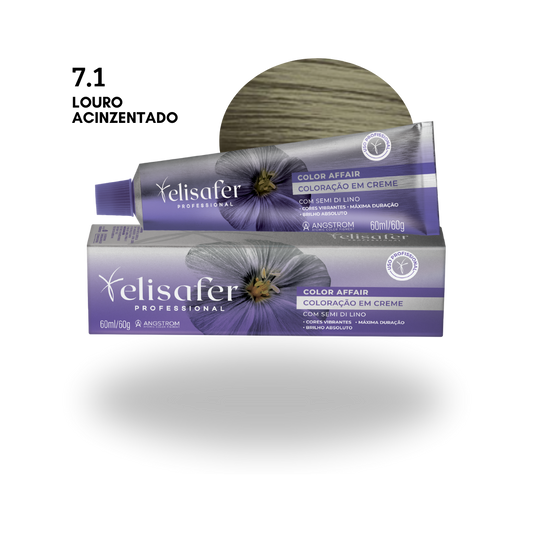 Elisafer Color Affair 7.1 Louro Acinzentado Permanente 60g